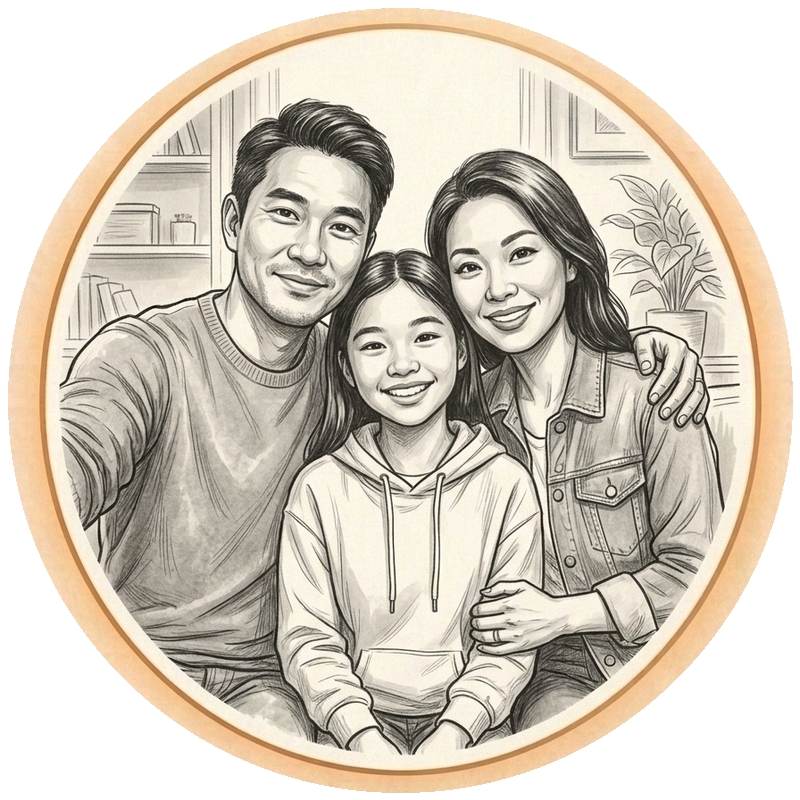 Family patient perspective illustration